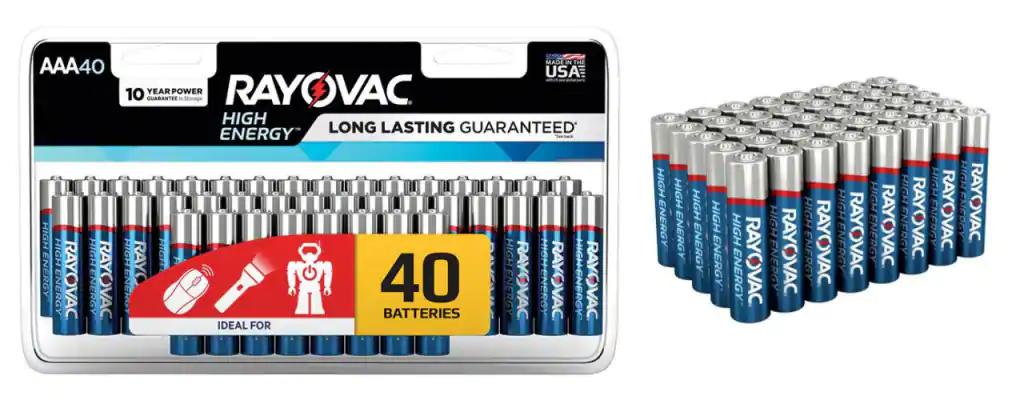 Alkaline AA or AAA batteries