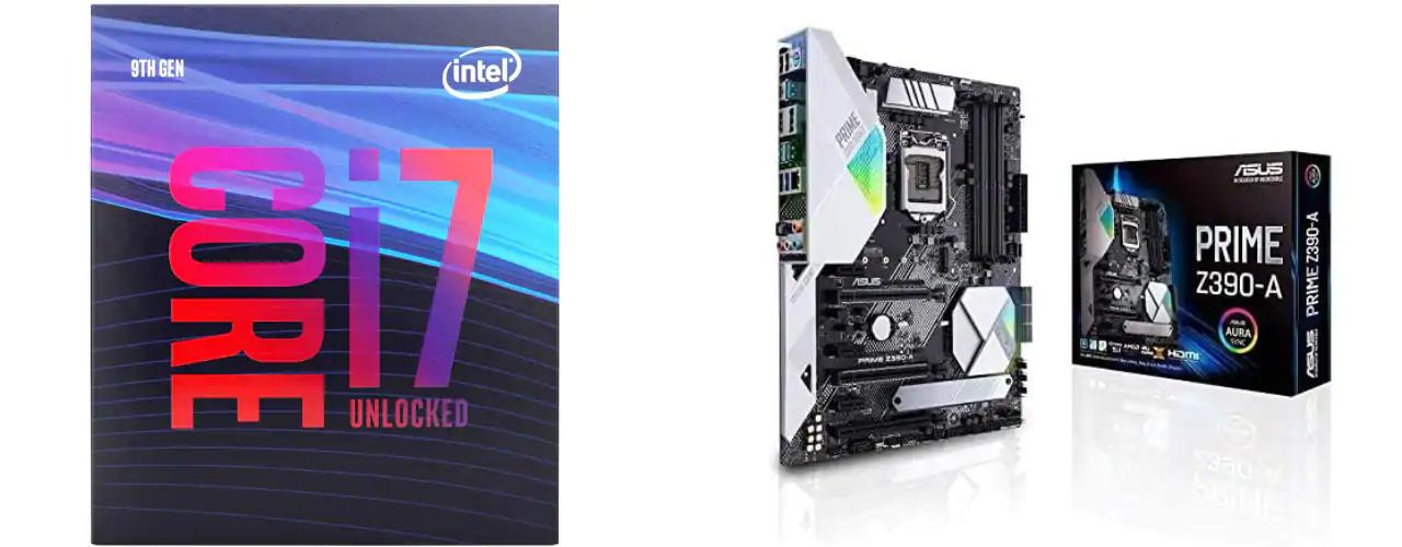 Intel Core i7 9700K + Asus Prime Z390-A Motherboard